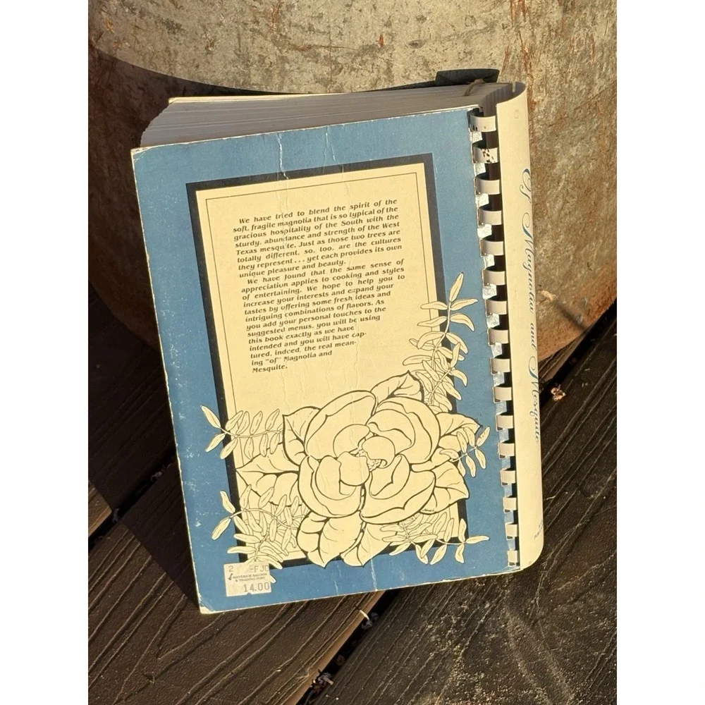 Of Magnolia and Mesquite: A Menu Cookbook Soft Cover Spiral Bound Southern 1985